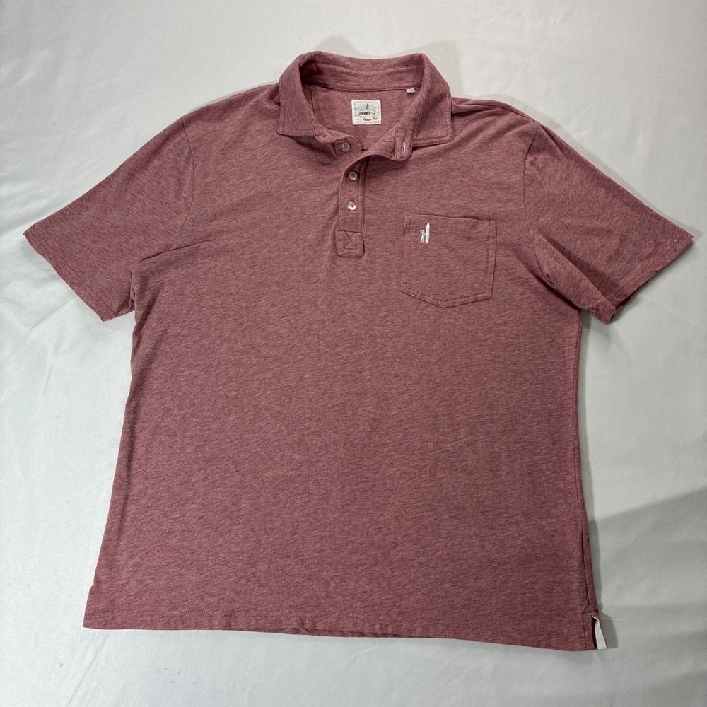 Johnnie-O Hangin Out Heathered Original Polo Shirt Petal Pink JMPO7160 Mens L